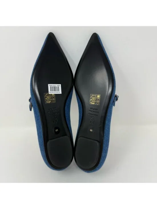 New Stuart Weitzman Emilia Mary Jane Ballerina Flats Denim Sz 8 - Picture 14 of 14